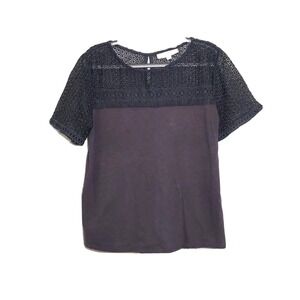 Ann Taylor Loft‎ Tunic S Embroidered Crochet Fringe Boho festival preppy